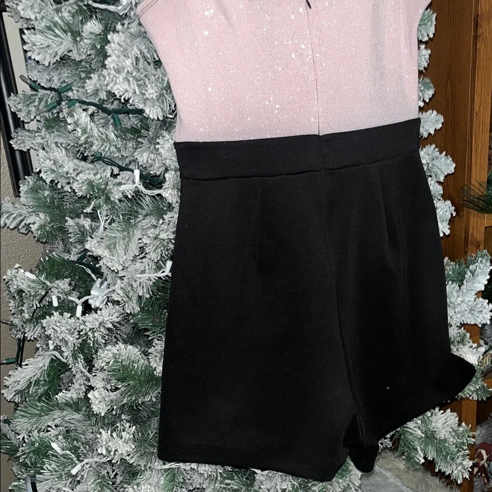 Black and tanish pink Sleeveless Romper by Enfocus Studio - Picture 11 of 13